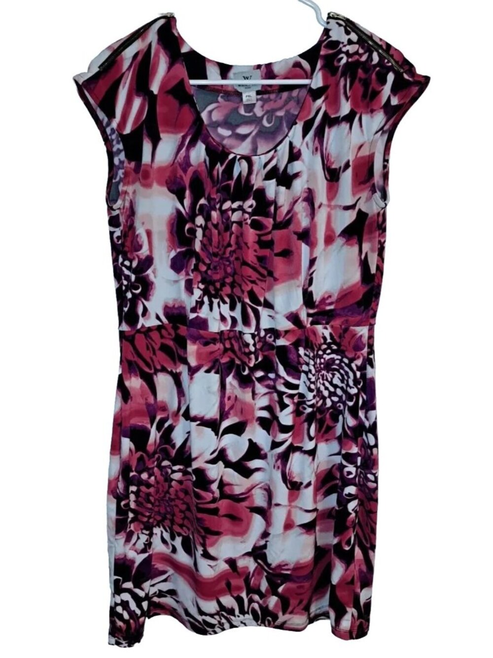 Worthington Petite XL Sleeveless Pink White Flowers Art To Wear PXL - Picture 2 of 6